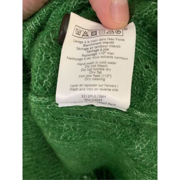 Sezane Chiara Jumper mohair wool sweater green women's size XS - Picture 8 of 8